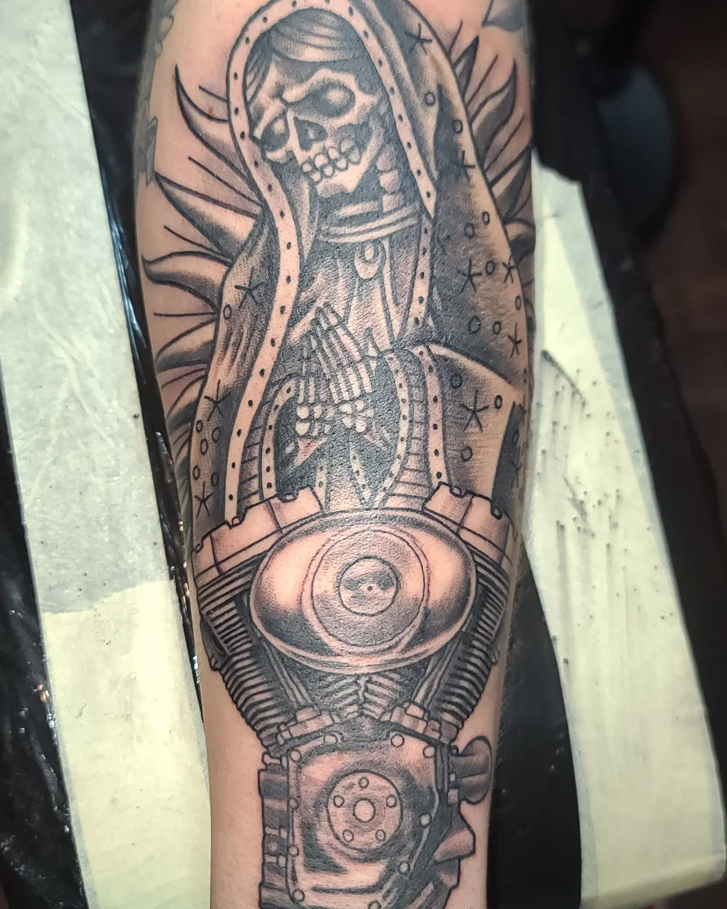 Tattoo by @fromthefiretattoo605 — black_and_grey, realism