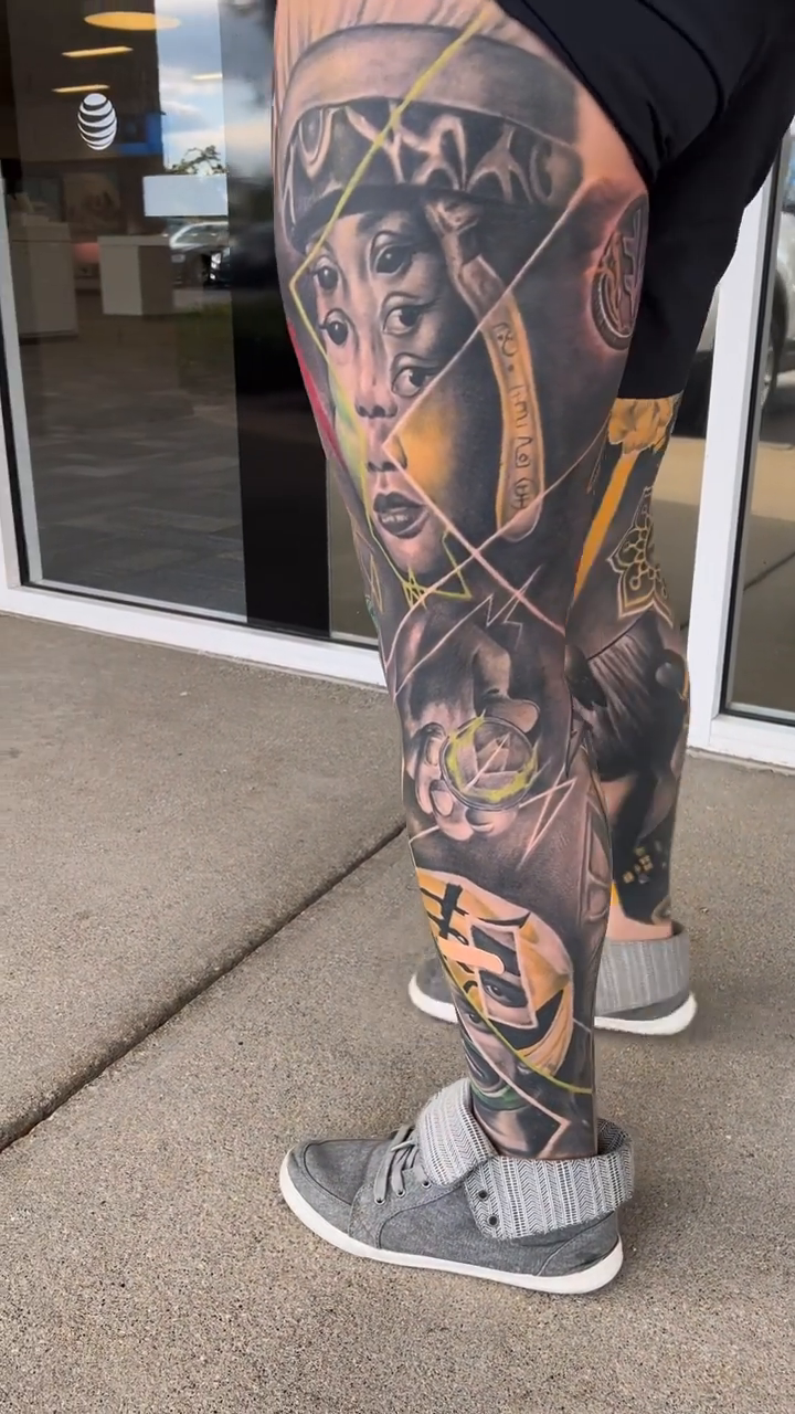 Tattoo by @kingkrystattoos โ realism, trash_polka