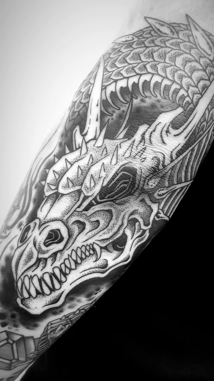 Dragon head japanese irezumi tattoo by Jay Breen
