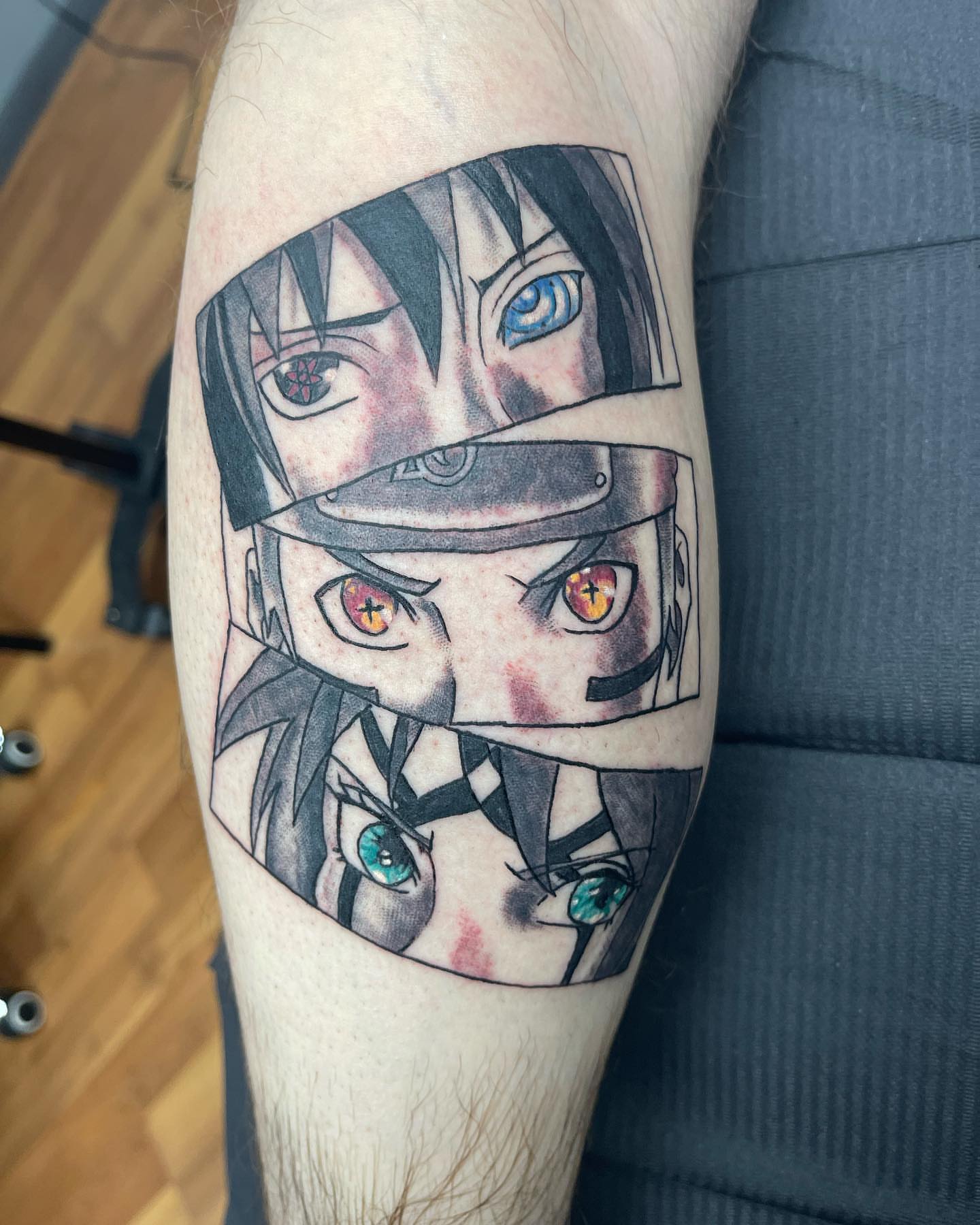 Anime characters anime tattoo on the forearm by KJ