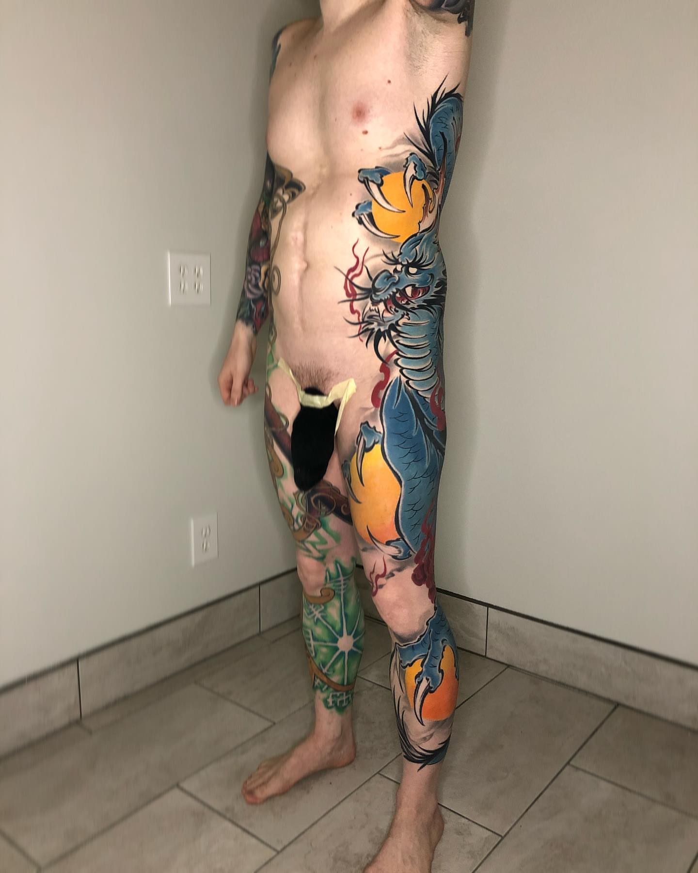 Dragon japanese irezumi tattoo on the leg by biggstattoos