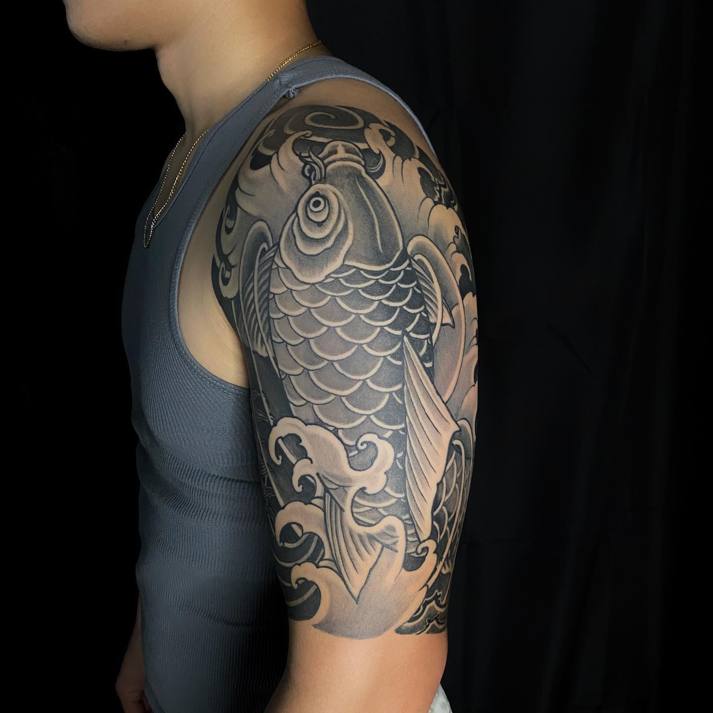 Tattoo by @horihan666 — black_and_grey