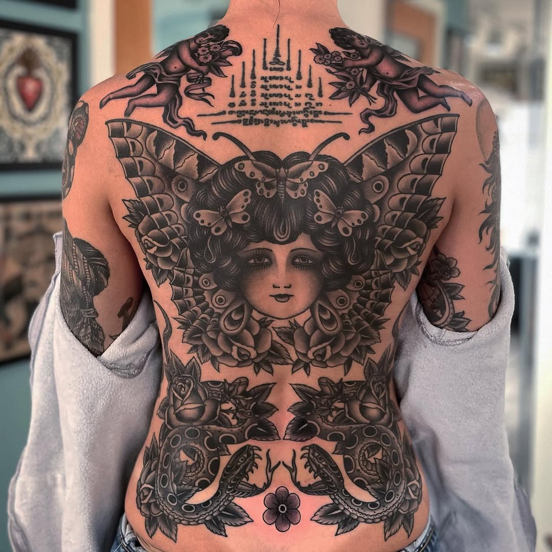 Tattoo by @laurent_trelaun — black_and_grey, neo_traditional
