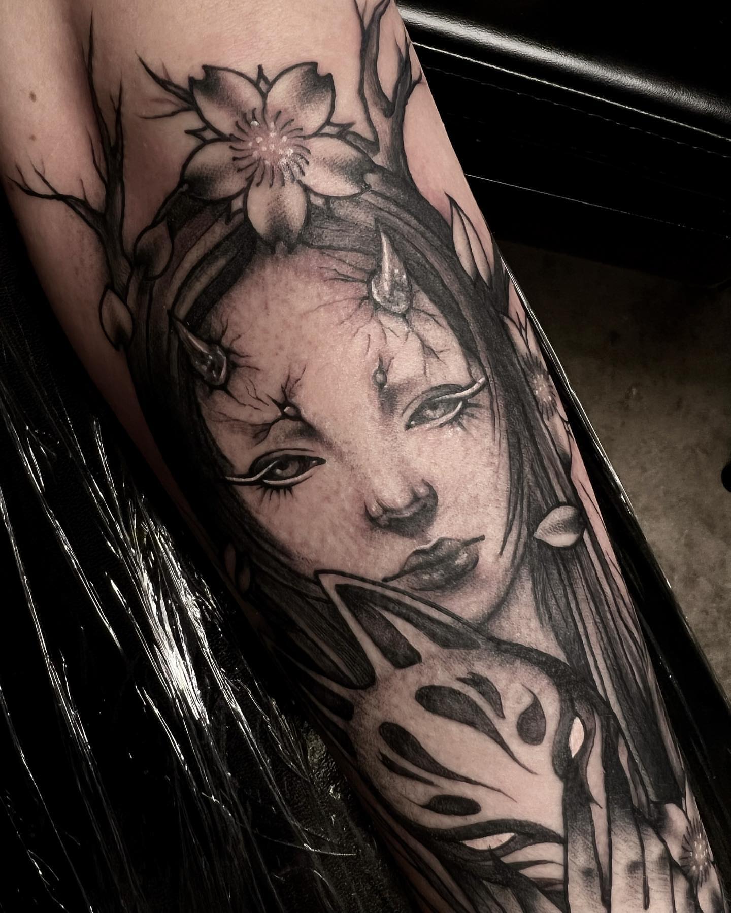 Woman with flowers realism tattoo on the forearm by 𝖎 𝖆𝖒 𝖗𝖔𝖙𝖙𝖎𝖓𝖌 𝖜𝖎𝖙𝖍 𝖞𝖔𝖚