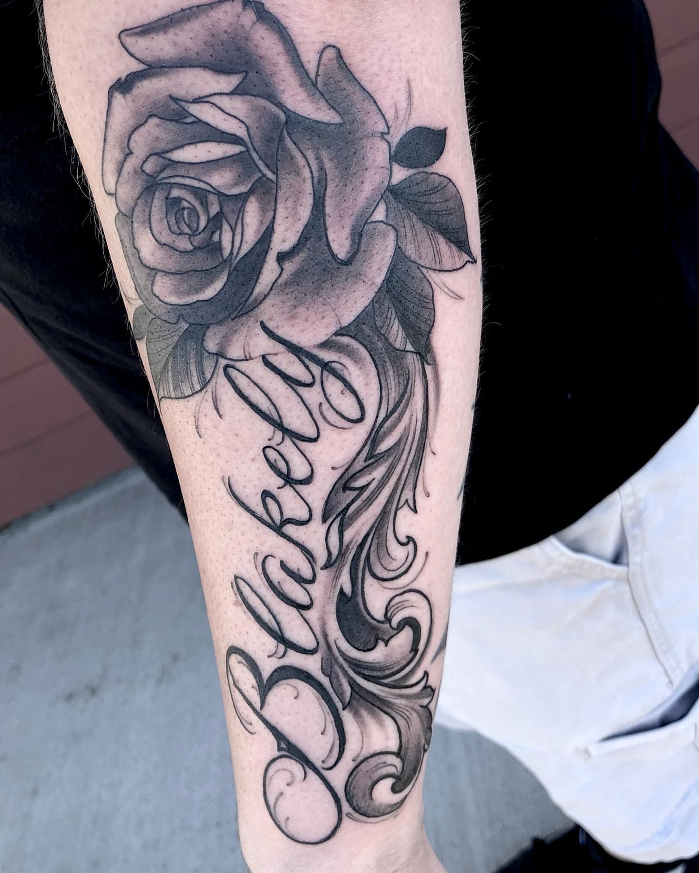 Tattoo by @aaronbtattoo — black_and_grey, realism