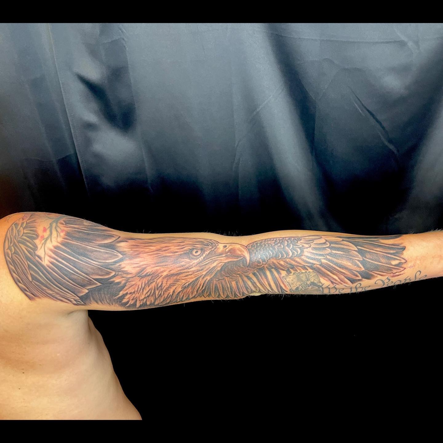 Eagle realism tattoo on the forearm by Ohio Realism Tattoo Artist