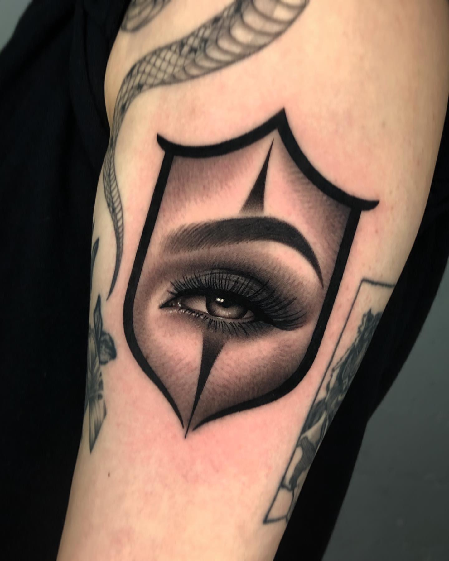 Eye realism tattoo on the forearm by David Torres