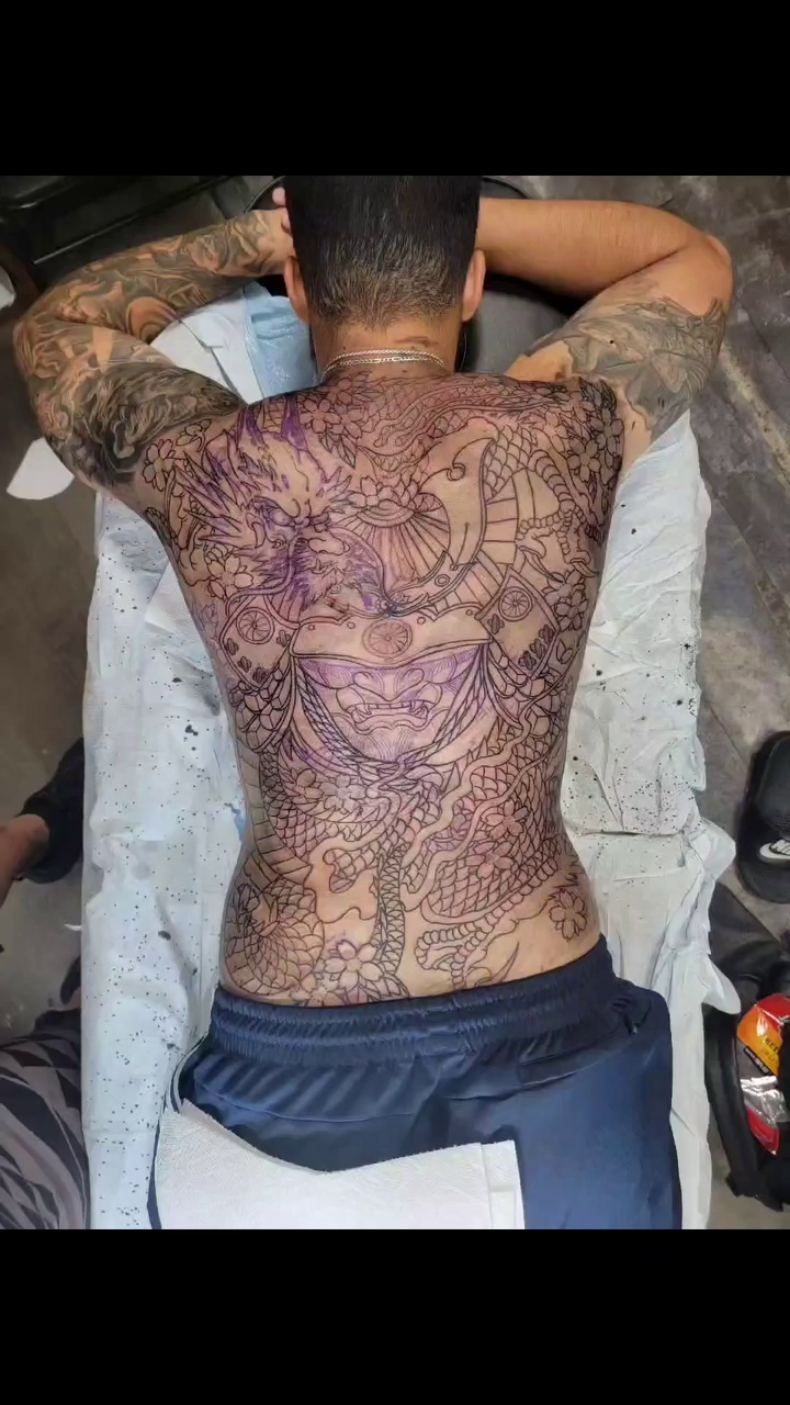 Dragon back piece japanese irezumi tattoo by James Vaughn