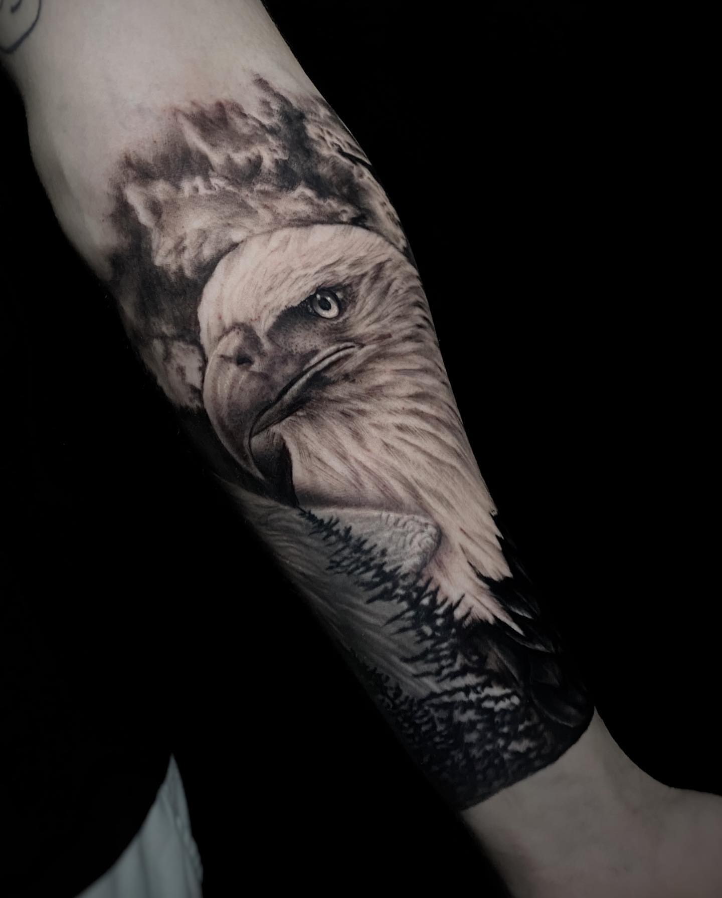Eagle realism tattoo on the forearm by Matt Misiak