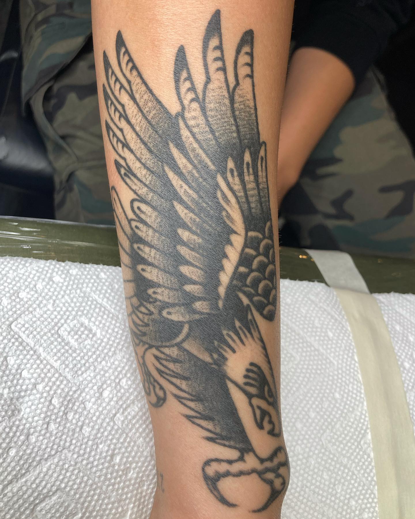 Tattoo by @robbanksofamerica — black_and_grey