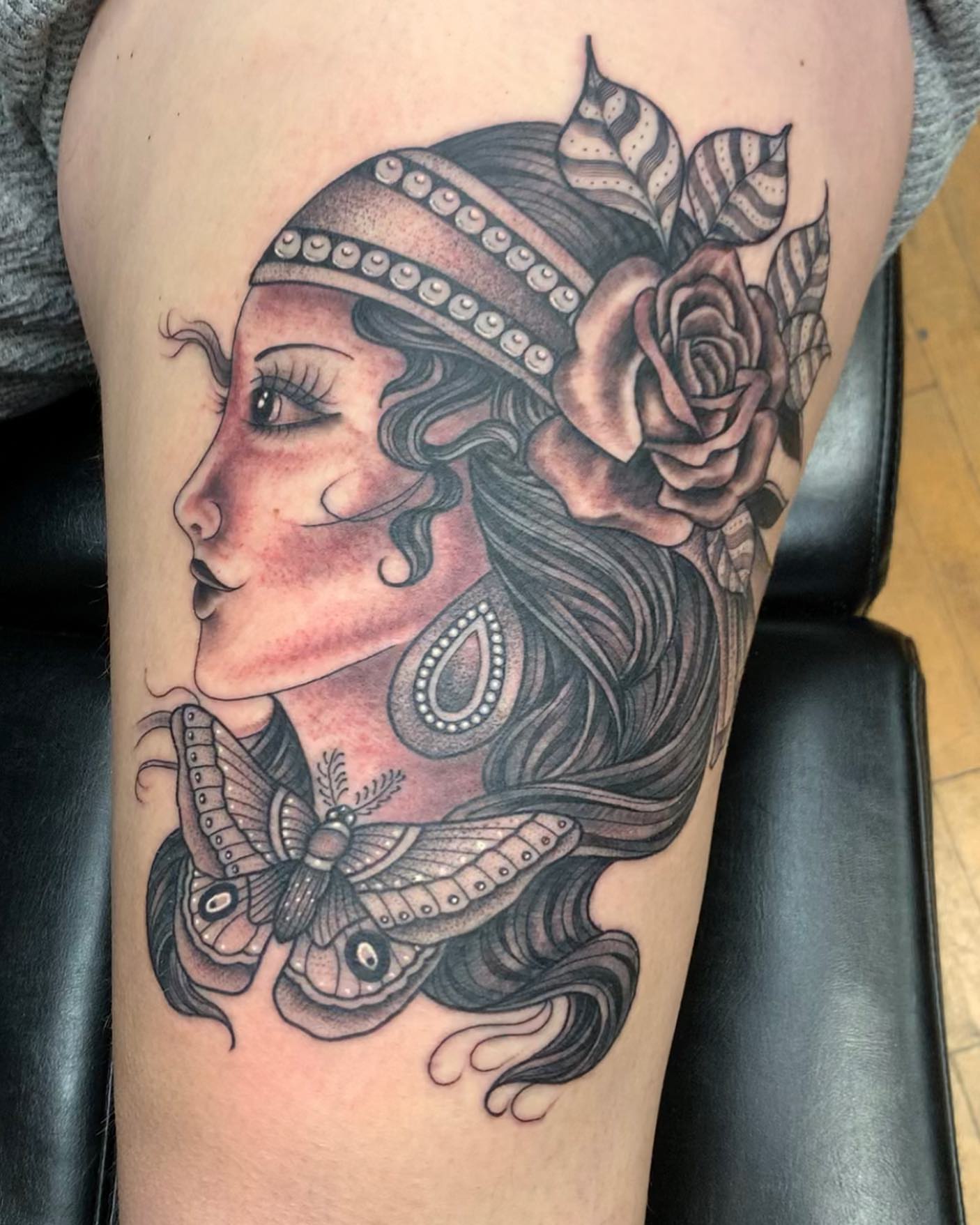 Tattoo by @oldetownescott — black_and_grey, realism