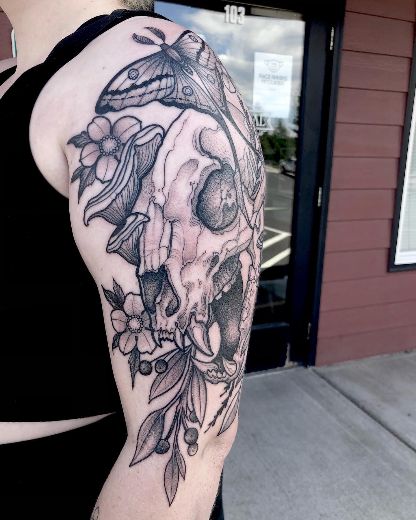 Tattoo by @aaronbtattoo — black_and_grey, realism