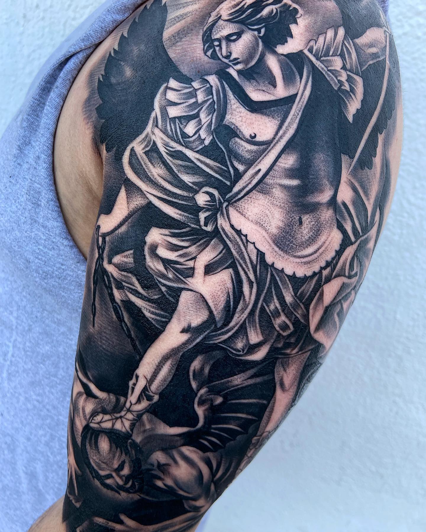Tattoo by @eksoe_ — black_and_grey, realism