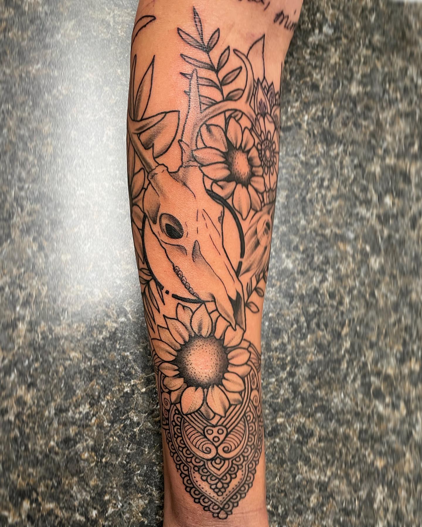 Tattoo by @candybrainink — black_and_grey, ornamental