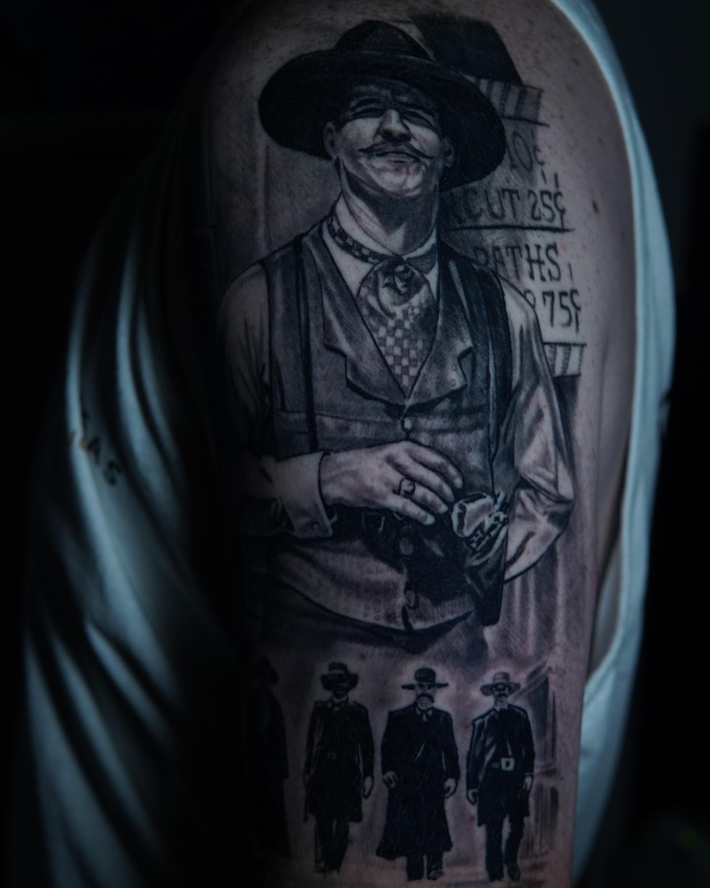 Cowboy portrait realism tattoo on the forearm by Brian Cassidy
