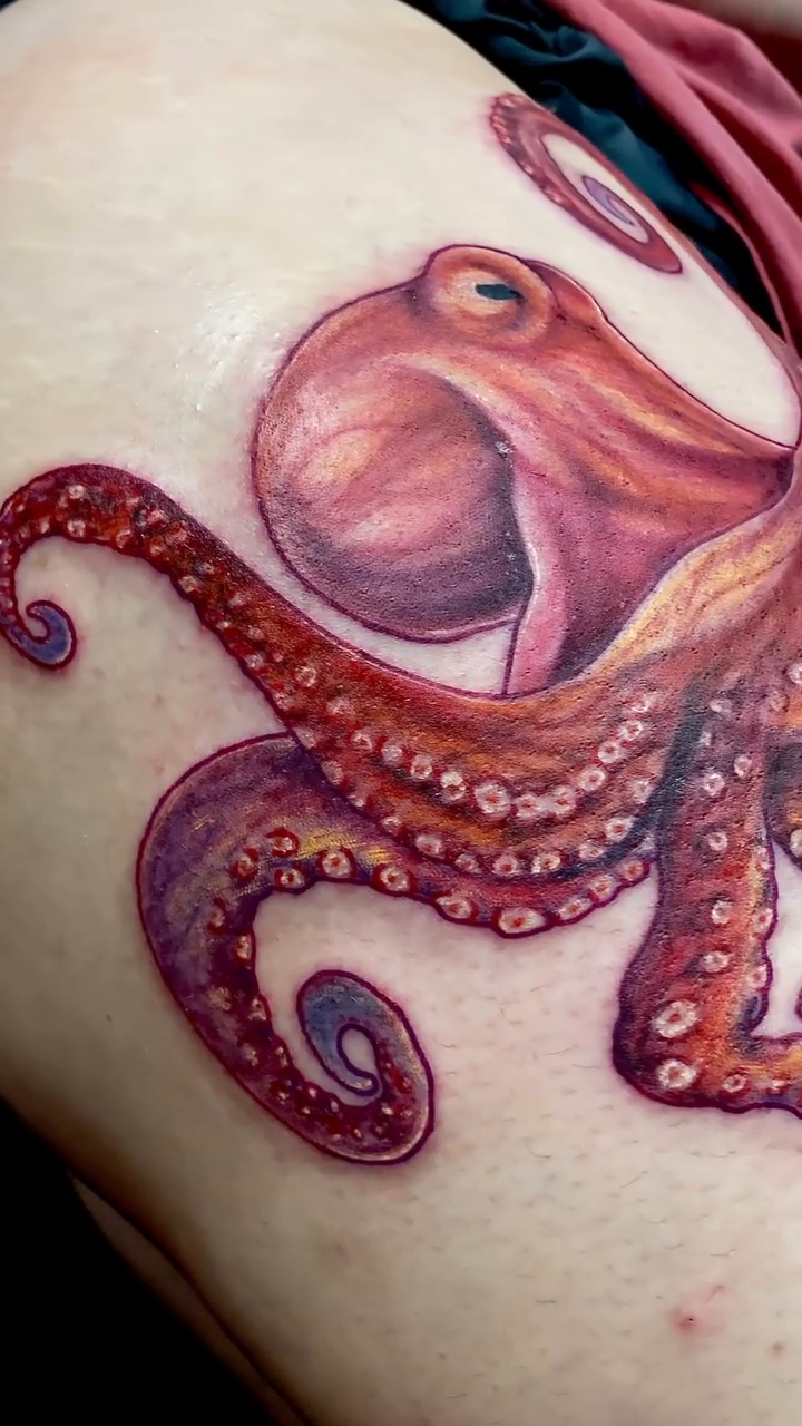 Octopus realism tattoo by ♠️KEITHKUSTOM♠️ San Antonio Tattoo Artist