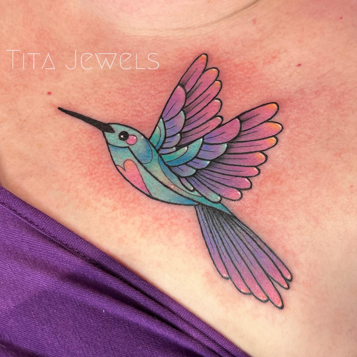 Tattoo by @titajewelstattoo — watercolor