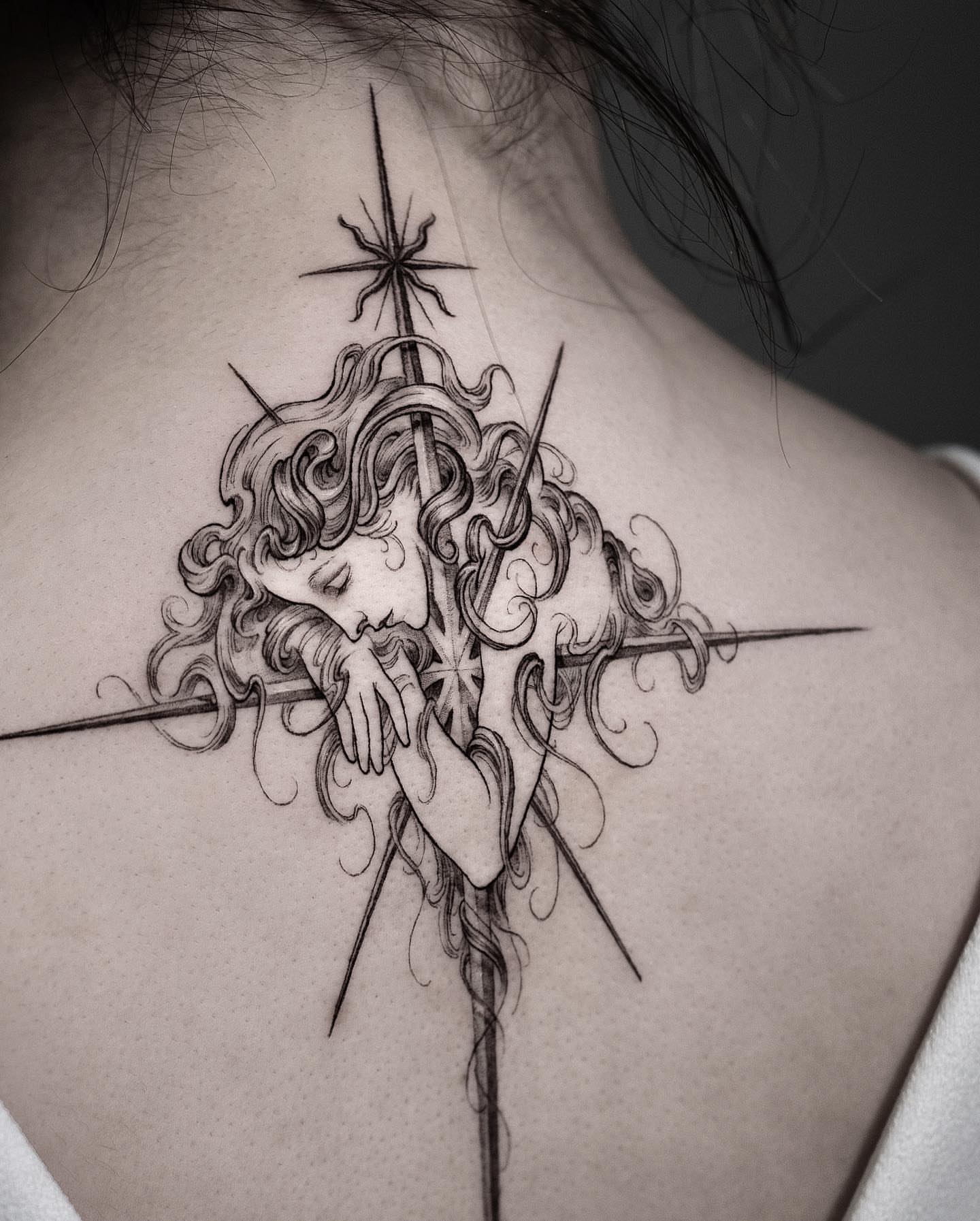 Tattoo by @jeon______ — black_and_grey, illustrative