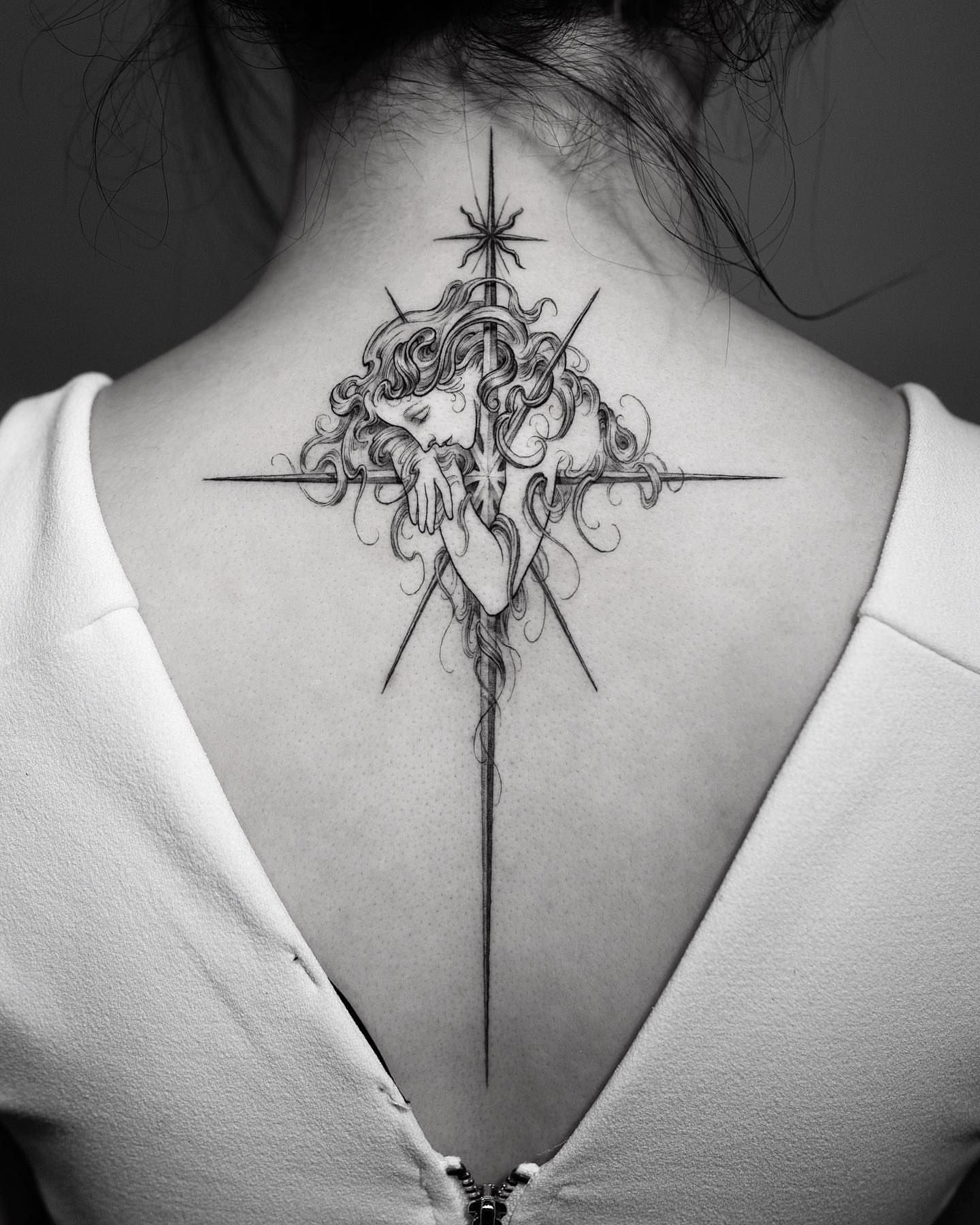 Tattoo by @jeon______ — black_and_grey, geometric