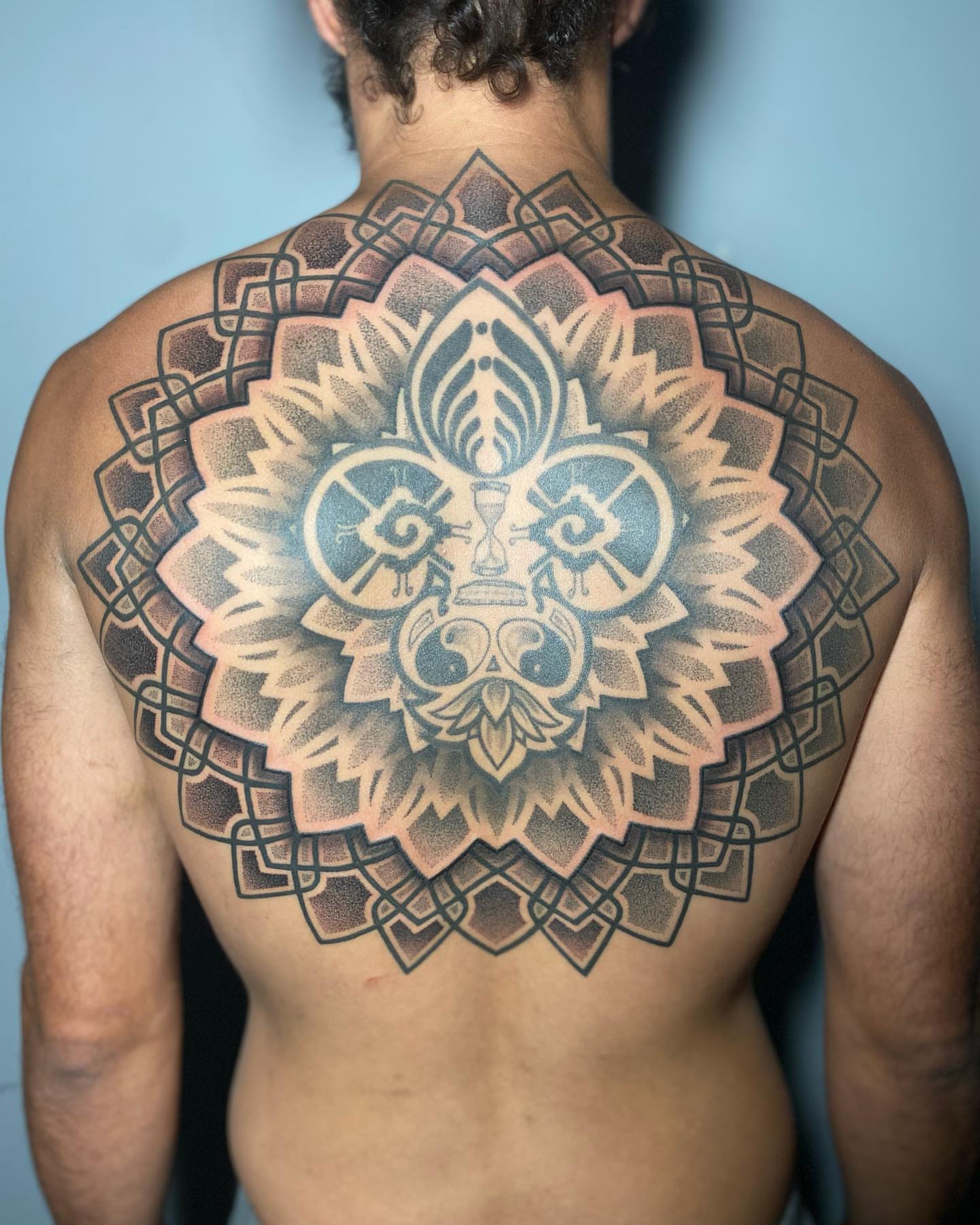 Tattoo by @treyparsonsart — dotwork, geometric