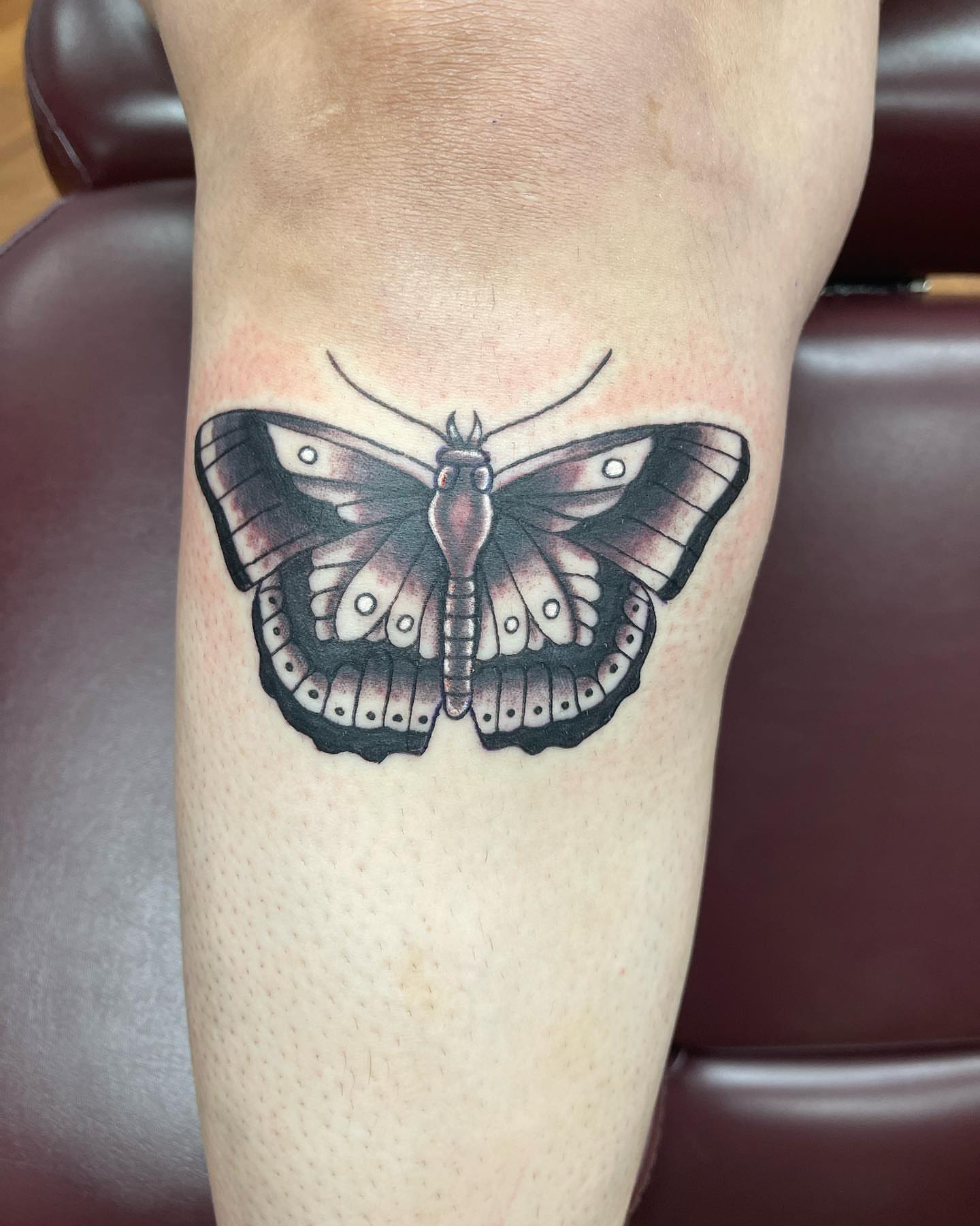 Butterfly realism tattoo on the forearm by KJ