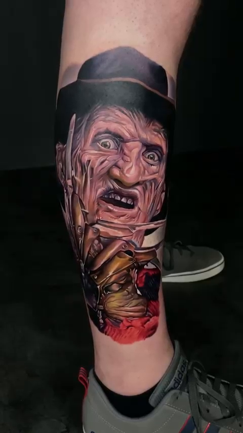 Freddy Krueger realism tattoo by Dmitriy Paramonov πΊπ¦