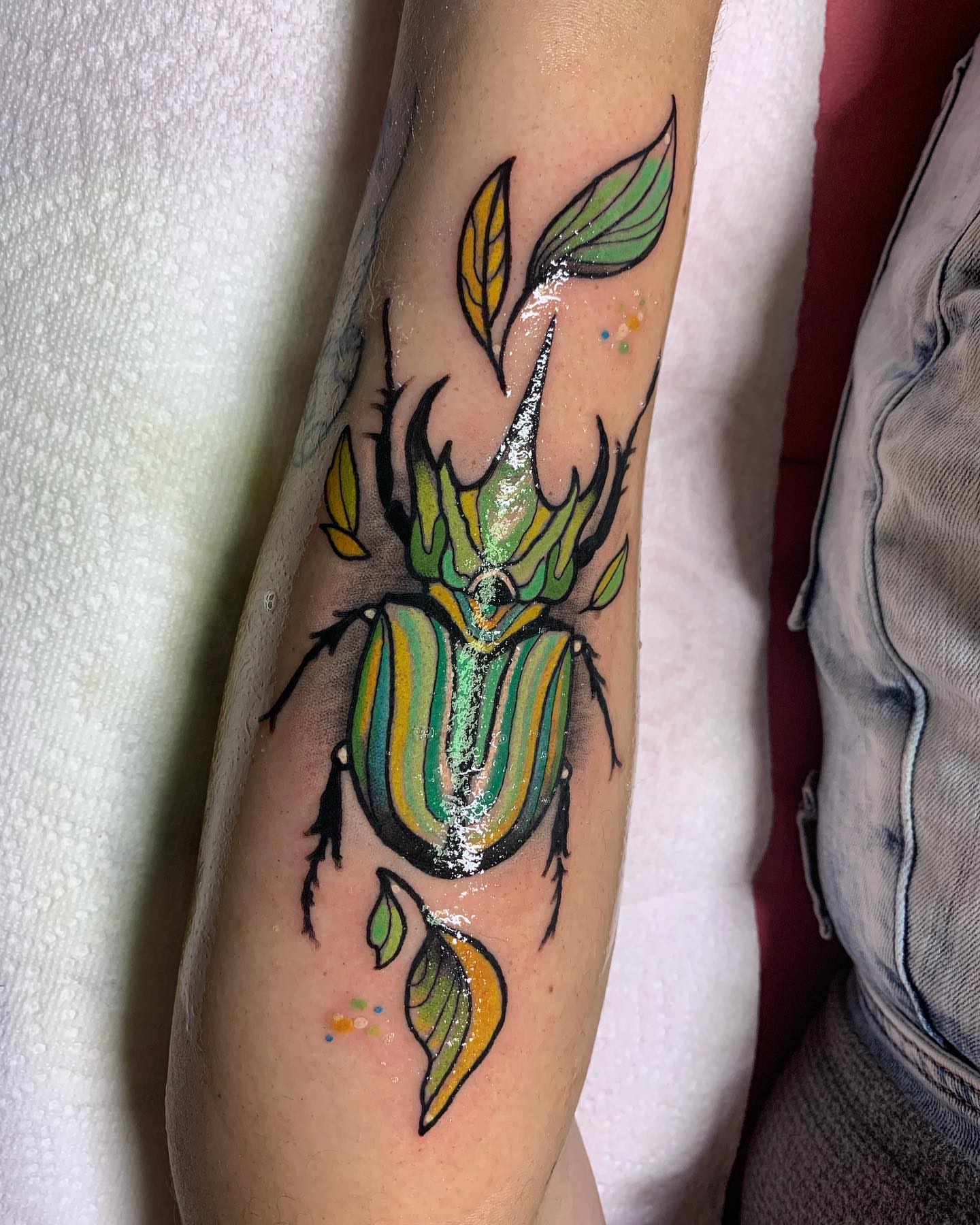 Tattoo by @twinleaftattoo — geometric, illustrative