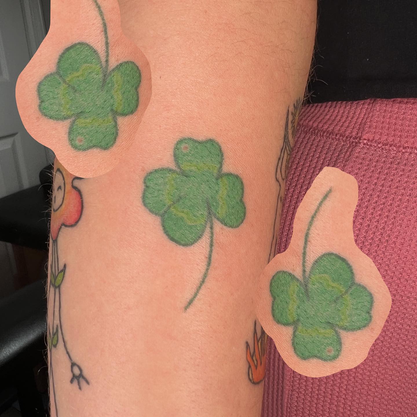 Clover American traditional tattoo on the forearm by mars