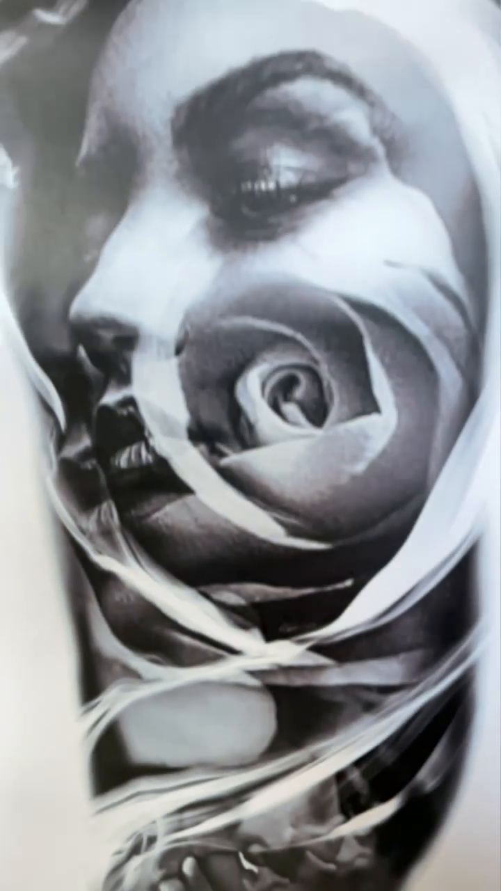 Tattoo by @sim_camillonitattoos — realism, black_and_grey