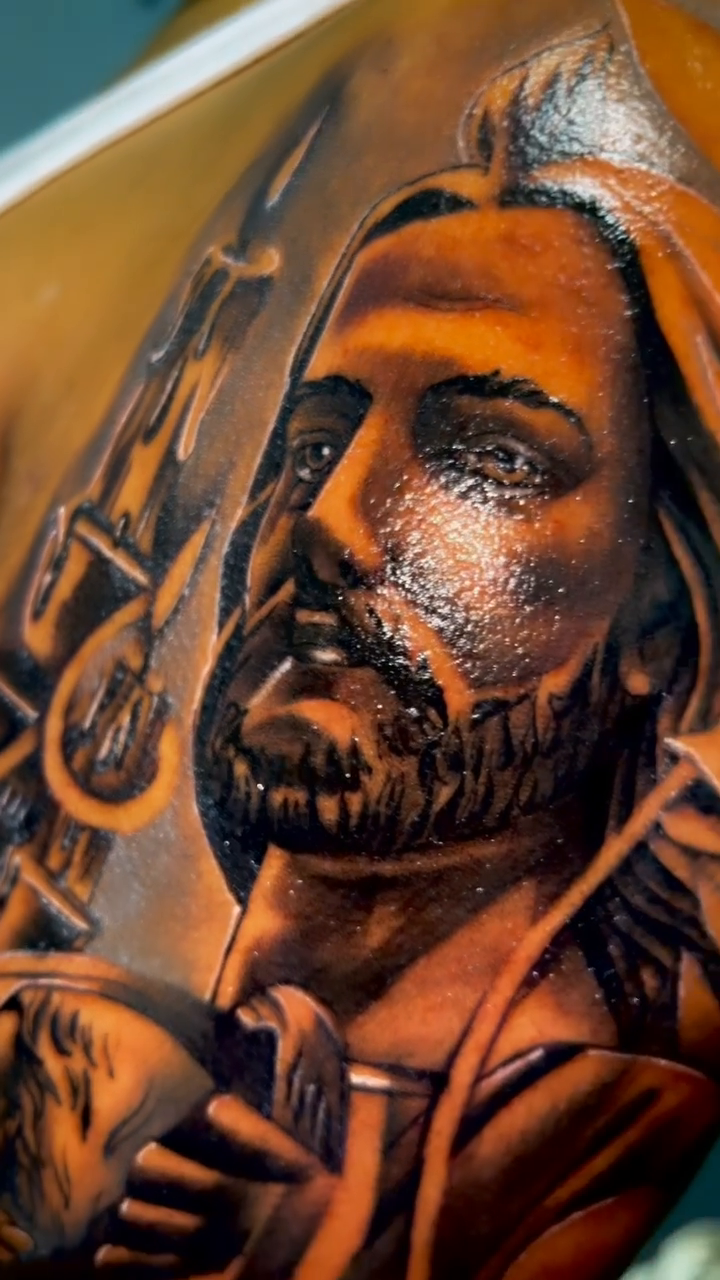 Tattoo by @stheve_blessed — realism, black_and_grey