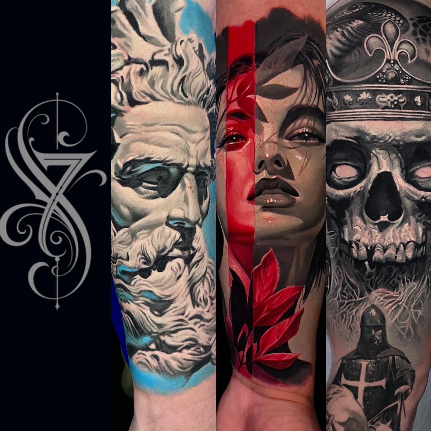 Mythical figure realism tattoo on the forearm by Robert Morton, Cleveland, Ohio