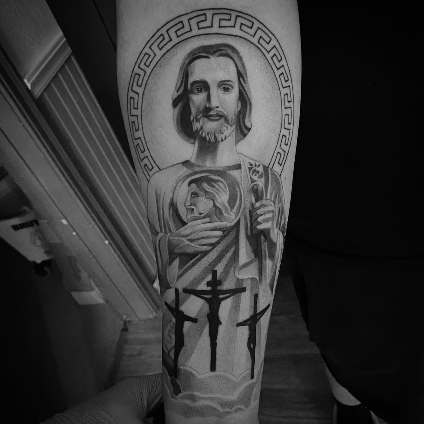 Tattoo by @acruz_707 — black_and_grey, realism