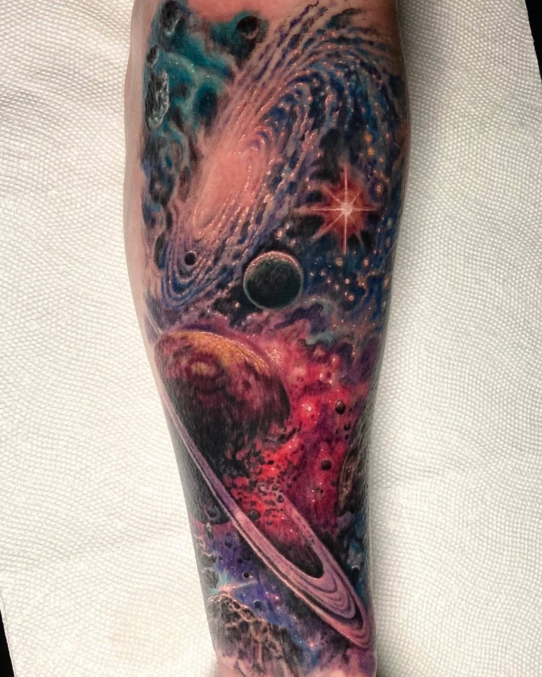 Tattoo by @jwheelwrighttattoos — dotwork, realism