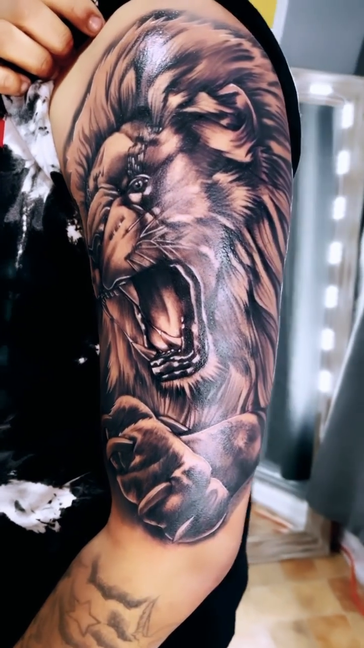 Tattoo by @stheve_blessed — realism, black_and_grey