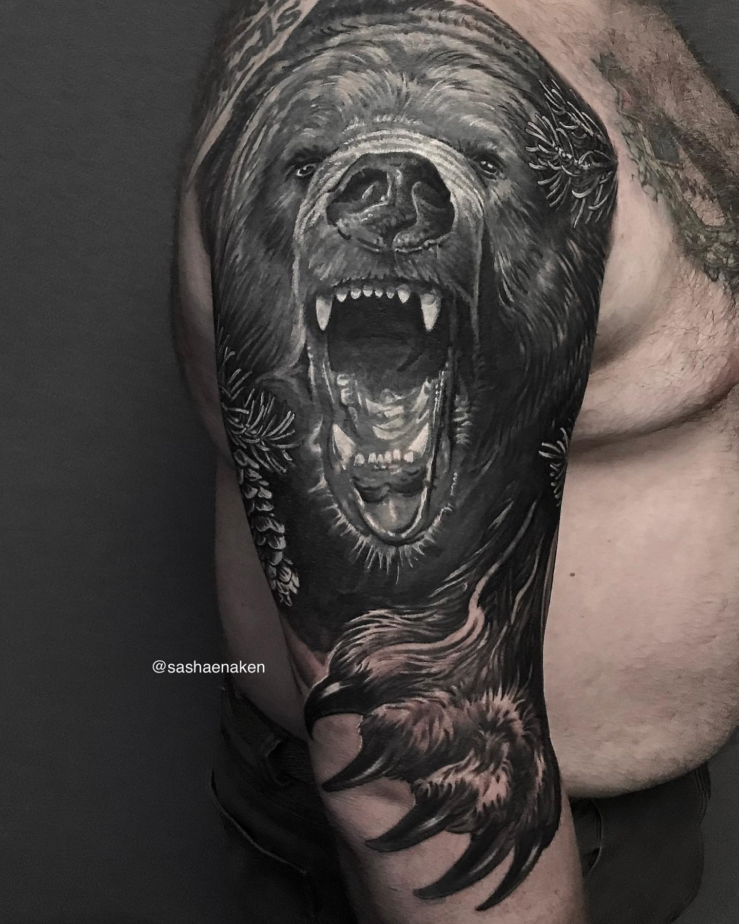 Tattoo by @sashaenaken — realism, black_and_grey