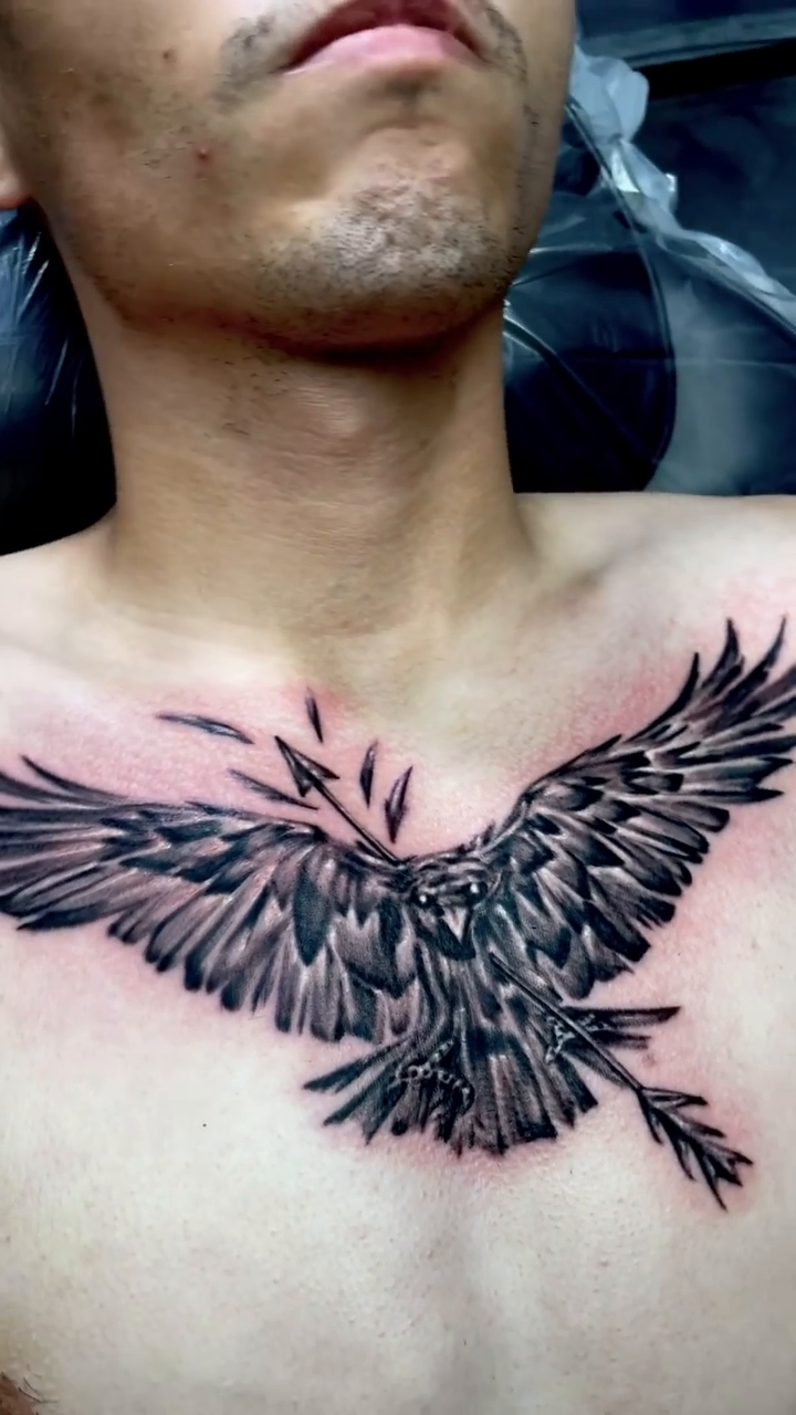Eagle with olive branches realism tattoo by ♠️KEITHKUSTOM♠️ San Antonio Tattoo Artist