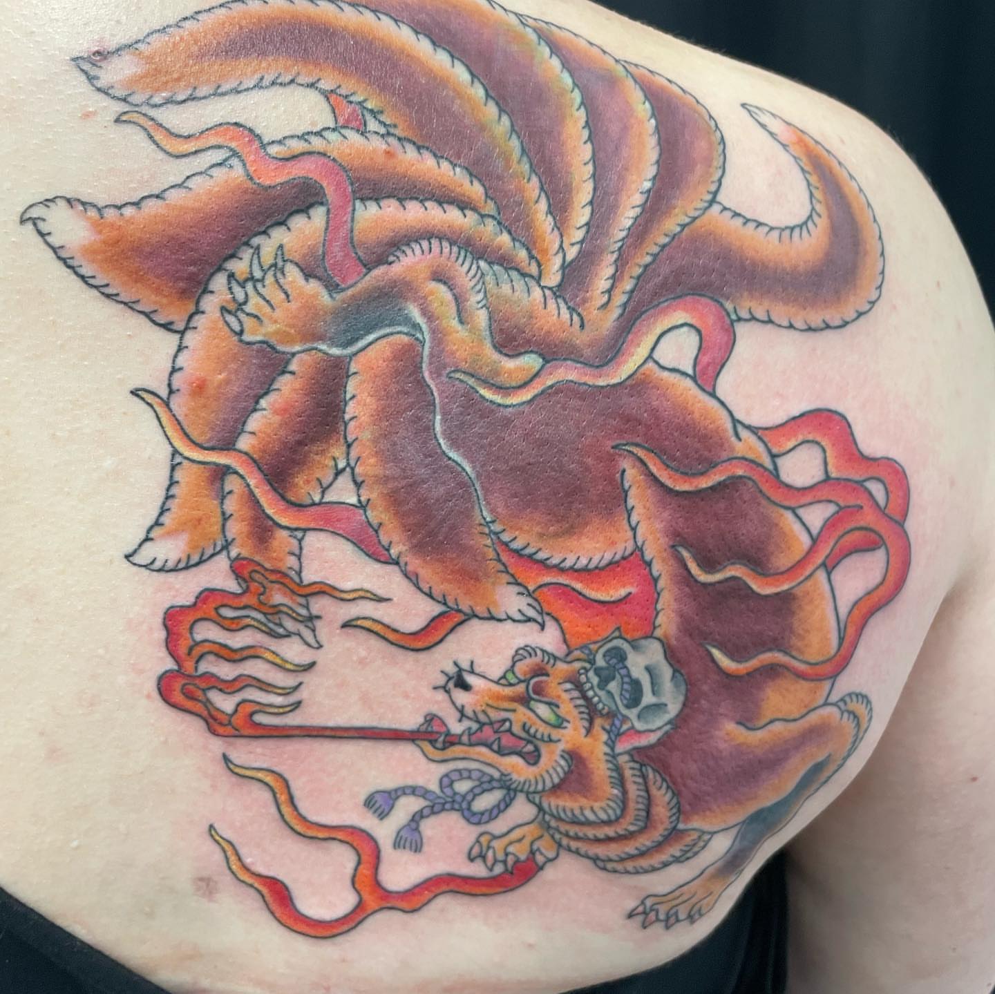 Dragon American traditional tattoo on the shoulder by Ei Horimiya Omiya
