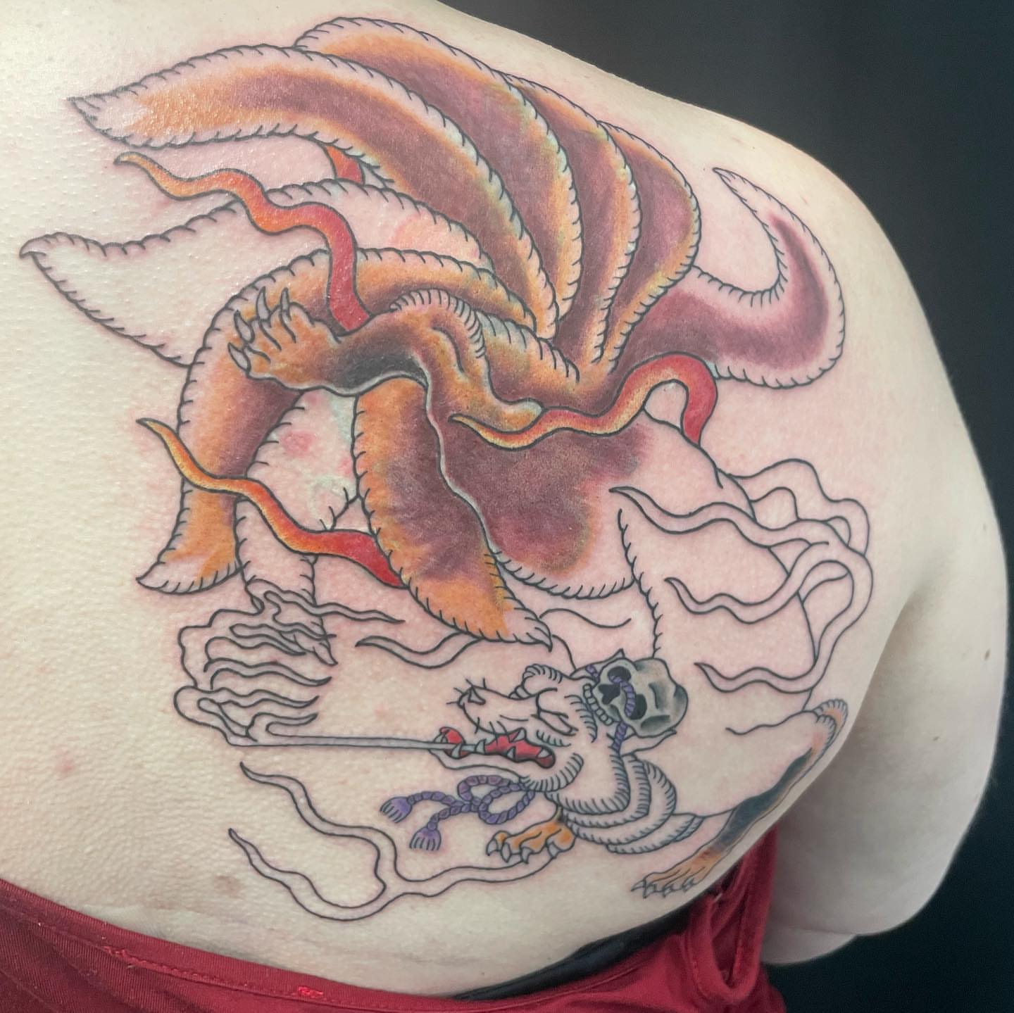 Dragon American traditional tattoo on the shoulder by Ei Horimiya Omiya