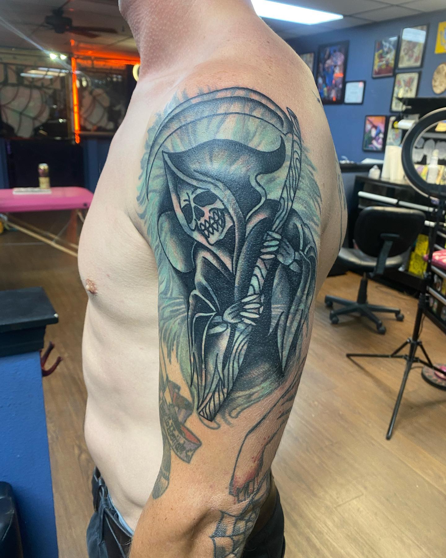 Tattoo by @crust_king — black_and_grey, realism