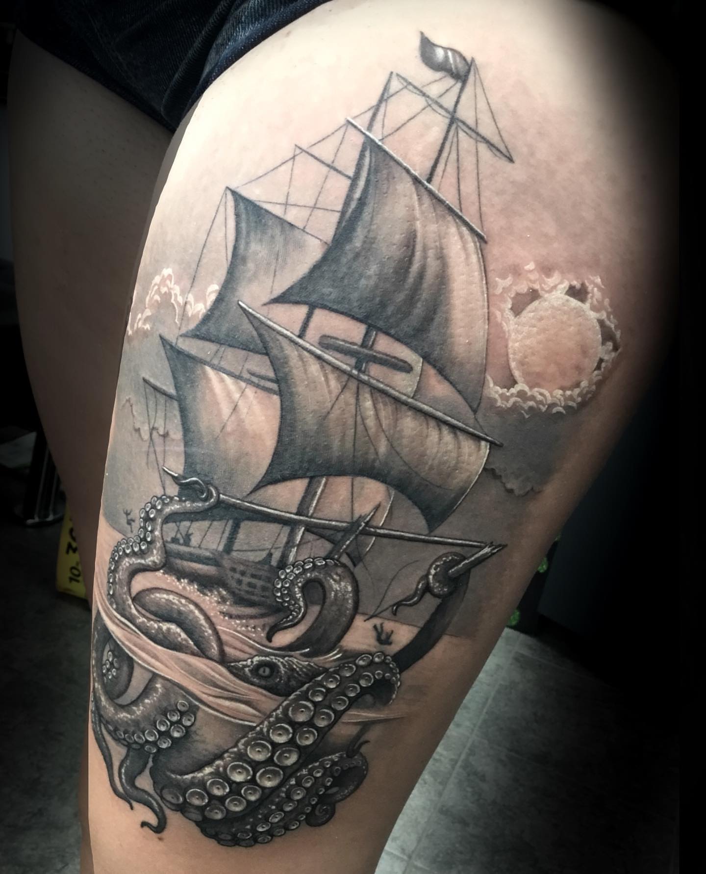 Tattoo by @howboutjesse_tattoos — black_and_grey, realism
