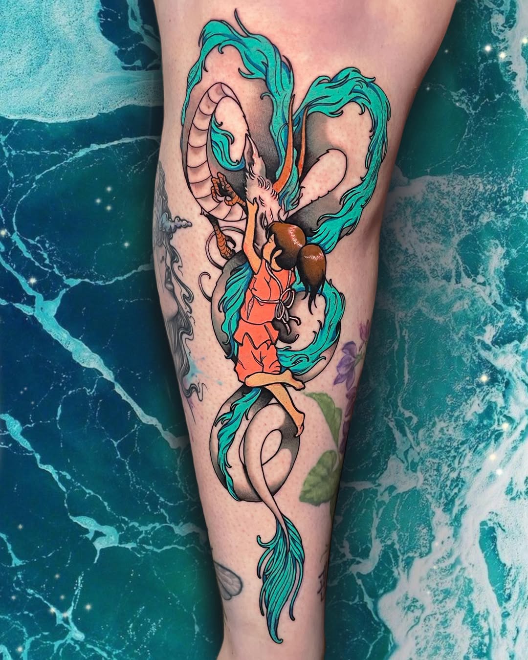 Tattoo by @hongo.azul.tattoos — anime, neo_traditional