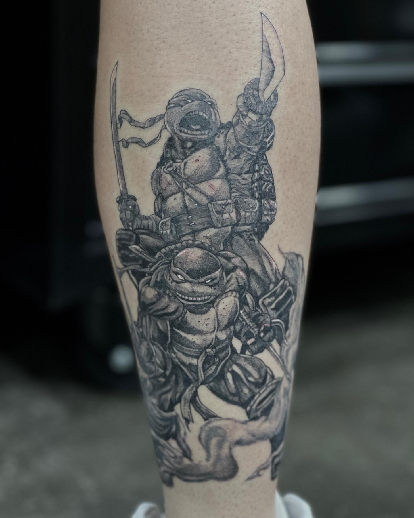 Teenage Mutant Ninja Turtles realism tattoo on the forearm by Zachary Kaufhold