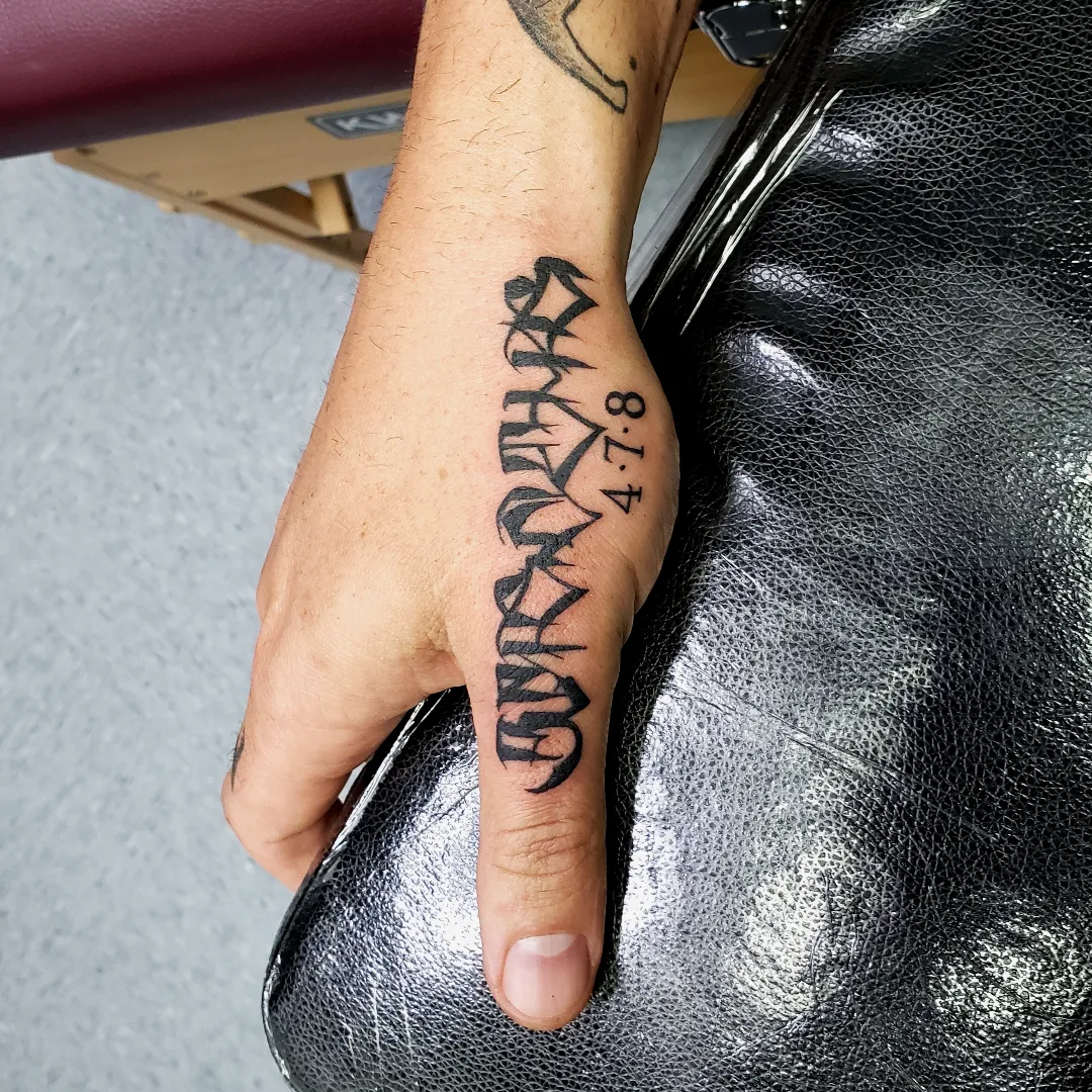 Tattoo by @highnoonjake — lettering_script