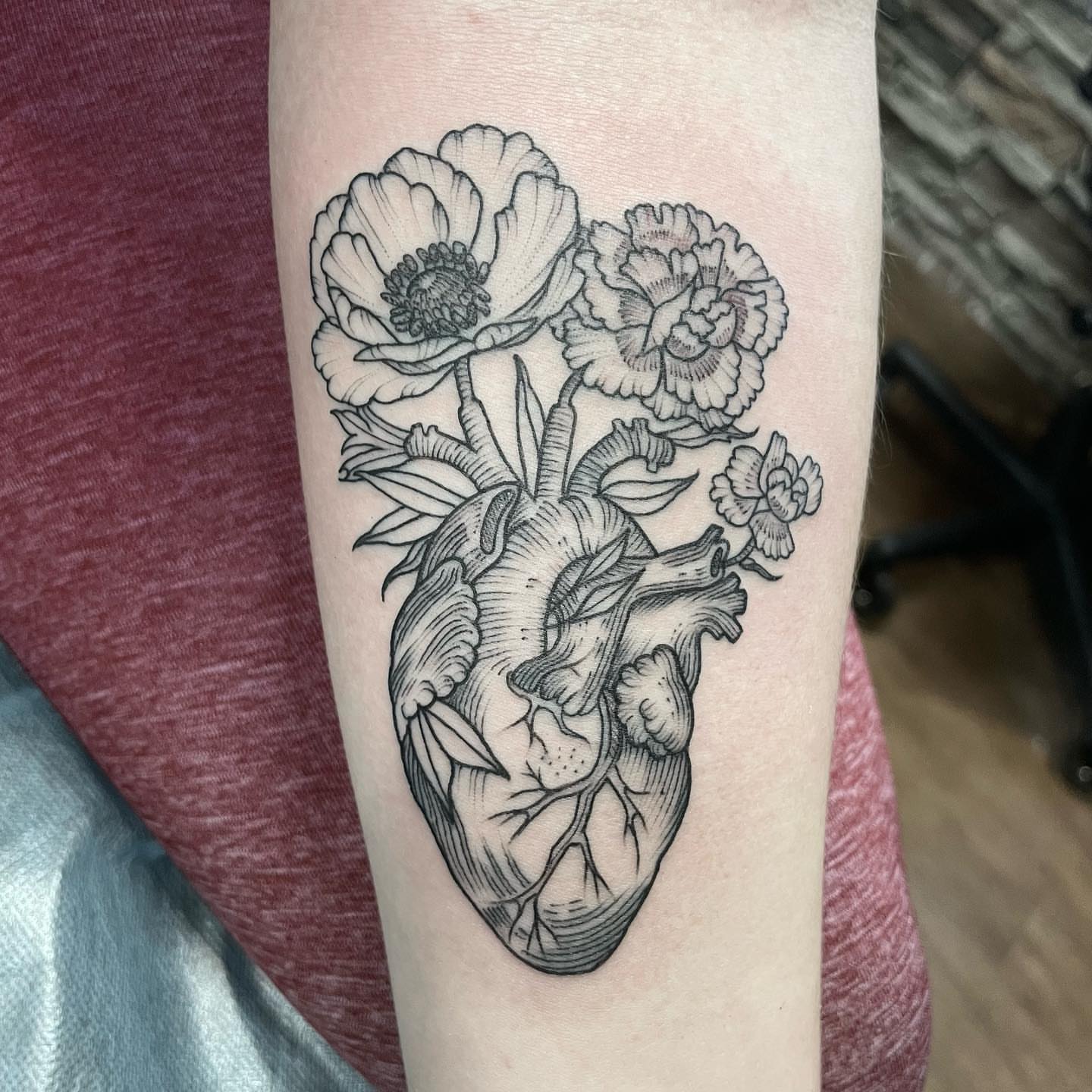 Tattoo by @kmarsdentattoos — black_and_grey, realism