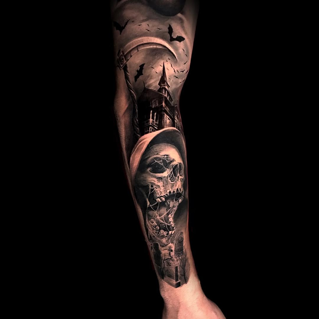 Tattoo by @nickjonestattoos — realism, dark_realism