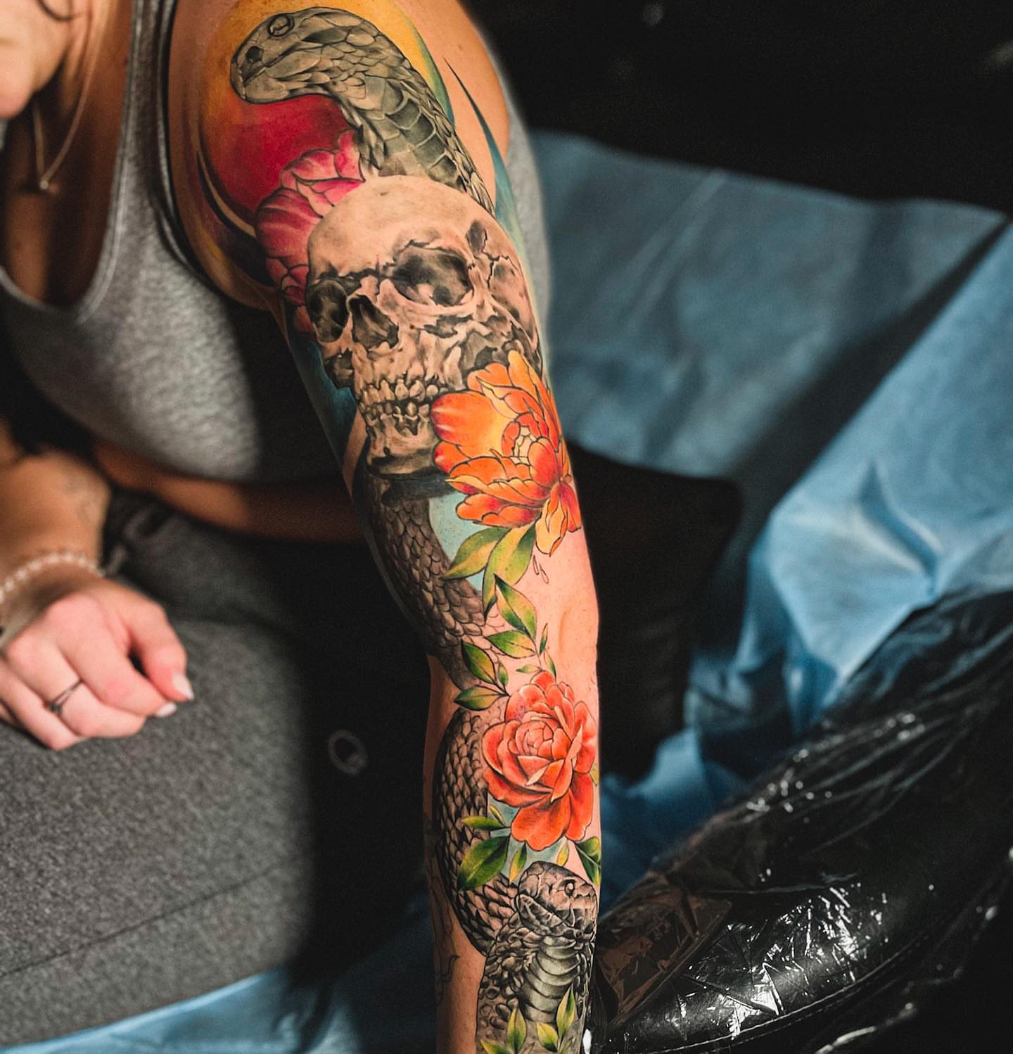Tattoo by @rock_platinumkoi — realism, dotwork