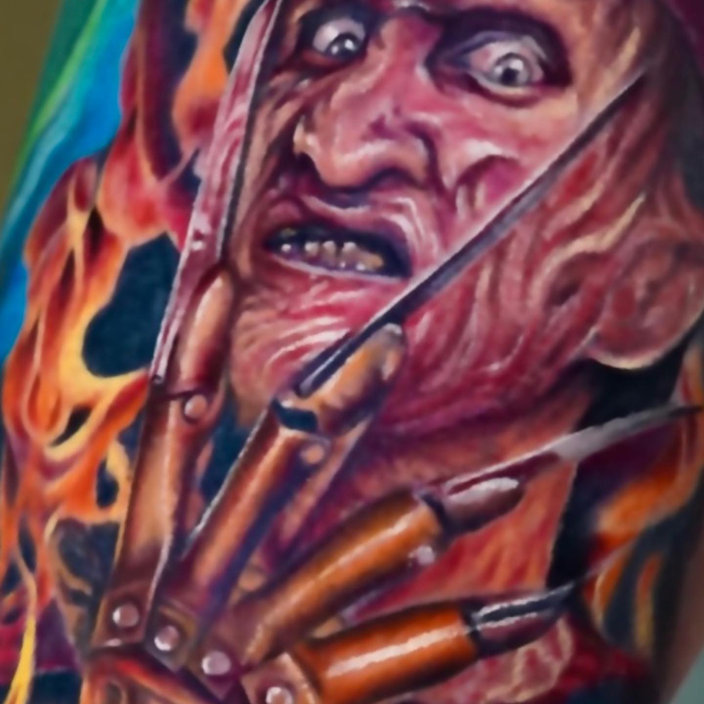 Freddy Krueger realism tattoo on the forearm by David Gordon