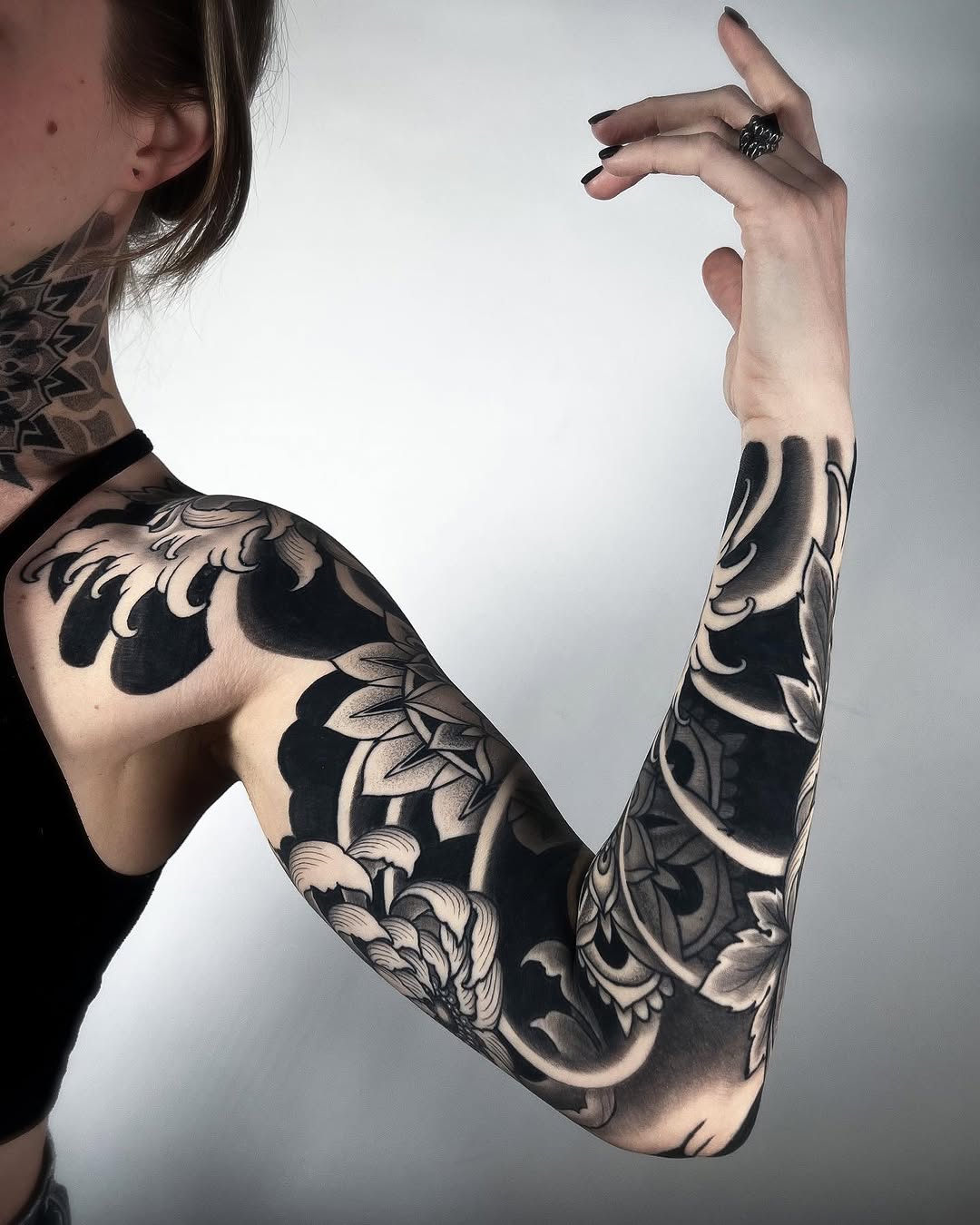 Tattoo by @ariesrhysing — japanese_irezumi, black_and_grey