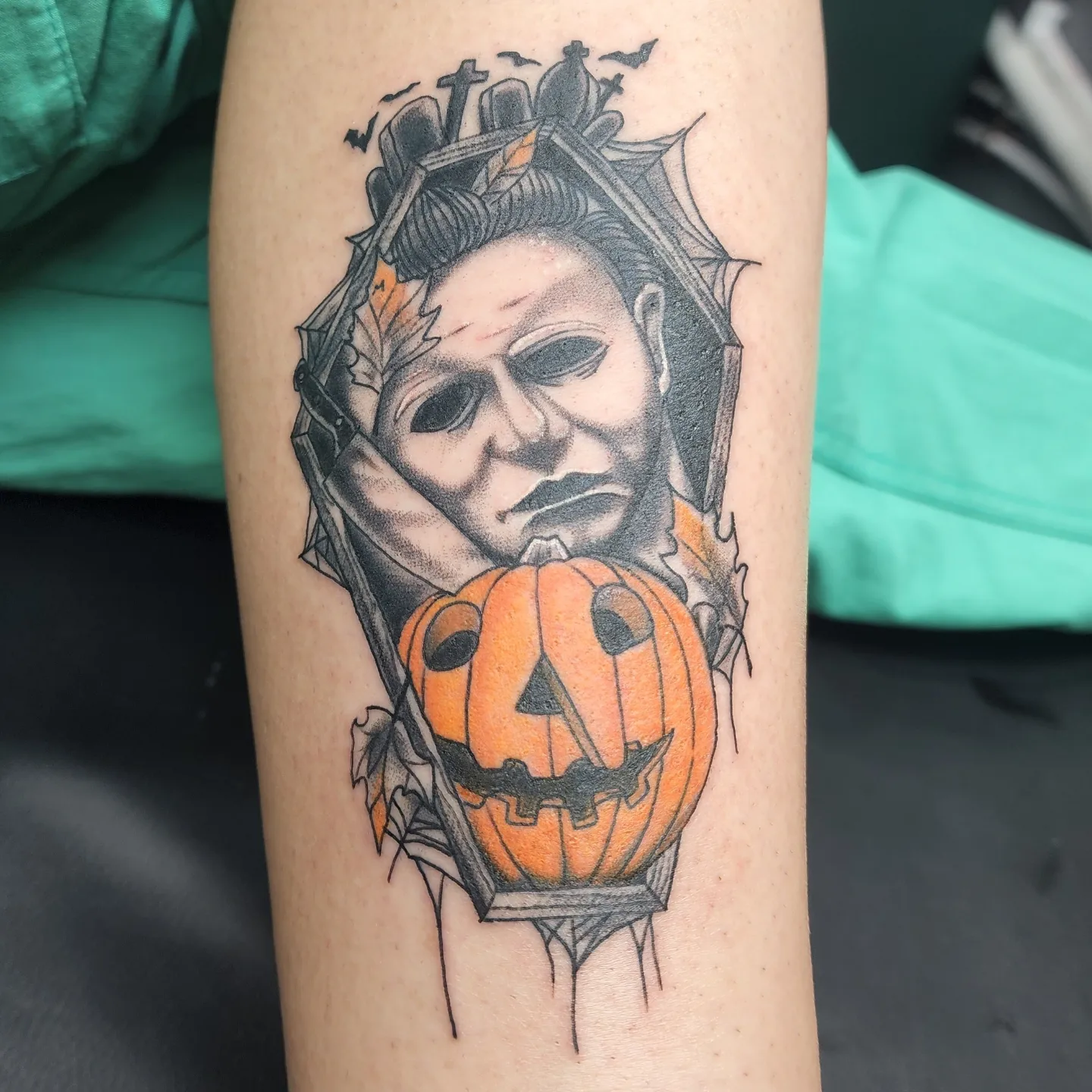 Tattoo by @conwaythetattooer — dark_realism, black_and_grey