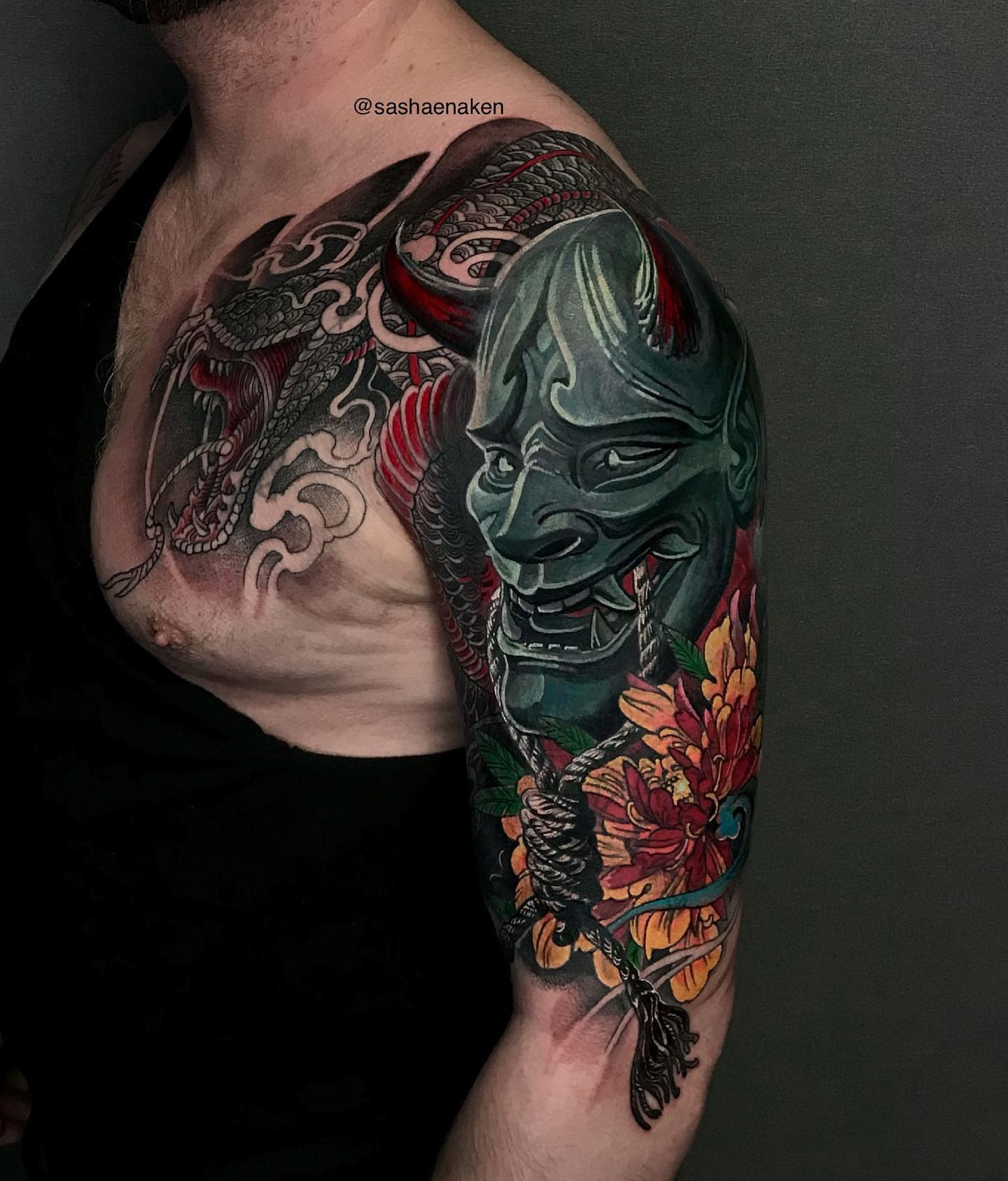 Tattoo by @sashaenaken — japanese_irezumi, realism
